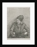 Old man with glass and pipe in hand by Eberhard Cornelis Rahms