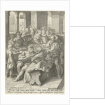 The prodigal son squanders his money on prostitutes by Joost Pieters de Reyger