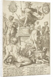 Title print for print series The Roman heroes by Hendrick Goltzius