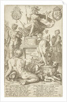 Title print for print series The Roman heroes by Hendrick Goltzius