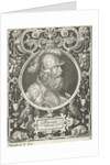 Portrait of Alexander the Great in medallion inside rectangular frame with ornaments by Nicolaes de Bruyn