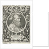 Portrait of Alexander the Great in medallion inside rectangular frame with ornaments by Nicolaes de Bruyn