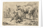 Reclining and a urinating cow by Nicolaes Pietersz. Berchem