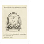 Vignette with woman with laurel wreath by Hermanus Fock