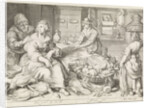 Kitchen piece with parable of the rich man and Lazarus by Imperial court