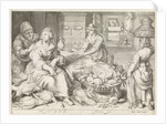 Kitchen piece with parable of the rich man and Lazarus by Imperial court