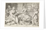 Kitchen piece with parable of the rich man and Lazarus by Imperial court