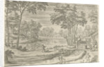 View of the canal of Ixelles, Elsene, Belgium by Claes Jansz. Visscher II