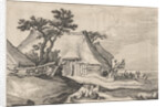Farm and shepherd with sheep and goat by Boëtius Adamsz. Bolswert