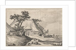 Farm and shepherd with sheep and goat by Boëtius Adamsz. Bolswert