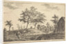 View of a road through a village by Adrianus Serné