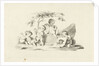 Four putti with a portrait of Adam Silo by Jacob van der Schley