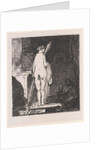 Artist draws a nude model by Rembrandt Harmensz. van Rijn