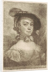 Bust of a woman with a hat by Aert Schouman