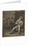 Sleeping man in a tavern by Jacob Hoolaart