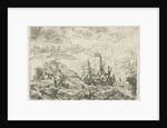 Ships on a stormy sea by Bonaventura Peeters I