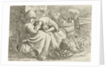 Old woman delouses a girl by Jan van Ossenbeeck