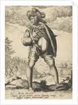 Soldier with sword and shield by Hendrick Goltzius