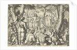 John the Baptist preaching to a group of people by Bartholomeus Willemsz. Dolendo
