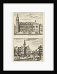 Two views in Alkmaar with the City Hall and de waag, The Netherlands by Abraham Rademaker