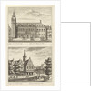 Two views in Alkmaar with the City Hall and de waag, The Netherlands by Abraham Rademaker