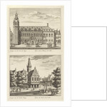 Two views in Alkmaar with the City Hall and de waag, The Netherlands by Abraham Rademaker