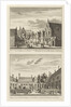 Two views in Alkmaar with the Plague House and St Elisabeth Hospital, The Netherlands by Abraham Rademaker