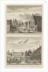 Two views in Alkmaar with the Plague House and St Elisabeth Hospital, The Netherlands by Abraham Rademaker