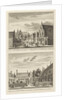 Two views in Alkmaar with the Plague House and St Elisabeth Hospital, The Netherlands by Abraham Rademaker