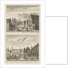 Two views in Alkmaar with the Plague House and St Elisabeth Hospital, The Netherlands by Abraham Rademaker
