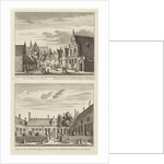 Two views in Alkmaar with the Plague House and St Elisabeth Hospital, The Netherlands by Abraham Rademaker