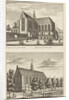 Two views in Alkmaar with the Great Church and the Chapel Church, The Netherlands by Abraham Rademaker