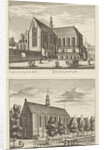 Two views in Alkmaar with the Great Church and the Chapel Church, The Netherlands by Abraham Rademaker