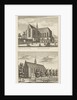 Two views in Alkmaar with the Great Church and the Chapel Church, The Netherlands by Abraham Rademaker