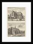 Two views in Alkmaar with the Great Church and the Chapel Church, The Netherlands by Abraham Rademaker