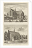 Two views in Alkmaar with the Great Church and the Chapel Church, The Netherlands by Abraham Rademaker