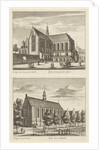 Two views in Alkmaar with the Great Church and the Chapel Church, The Netherlands by Abraham Rademaker