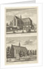 Two views in Alkmaar with the Great Church and the Chapel Church, The Netherlands by Abraham Rademaker