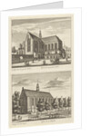 Two views in Alkmaar with the Great Church and the Chapel Church, The Netherlands by Abraham Rademaker