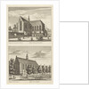 Two views in Alkmaar with the Great Church and the Chapel Church, The Netherlands by Abraham Rademaker