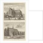 Two views in Alkmaar with the Great Church and the Chapel Church, The Netherlands by Abraham Rademaker