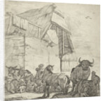 Resting cattle on a farm by Giovanni Giacomo Rossi