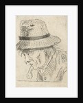 Man's Head with hat and pipe by Louis Bernard Coclers