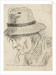 Man's Head with hat and pipe by Louis Bernard Coclers