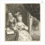 Young woman reading a letter by Louis Bernard Coclers