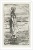 Standing woman on the beach by Jozef Israëls