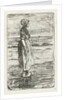 Standing woman on the beach by Jozef Israëls