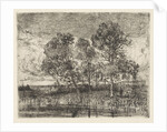 Three trees on a shore by Augustinus Jacobus Bernardus Wouters