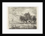 Willows at the waterside by Augustinus Jacobus Bernardus Wouters
