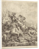 Henry II, Holy Roman Emperor on horseback in battle by Theodoor Schaepkens